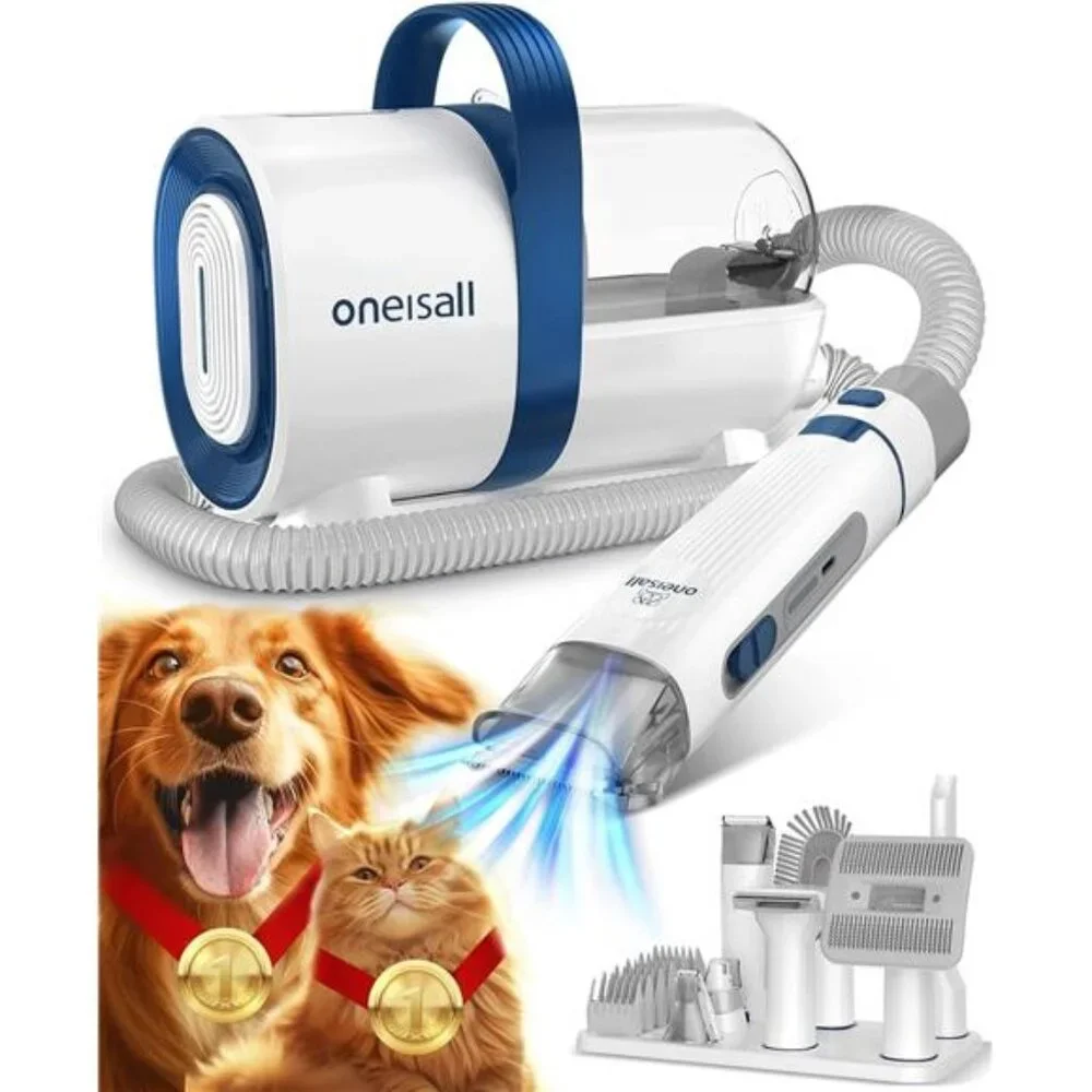 Dog Hair Vacuum & Dog Grooming Kit, Pet Grooming Vacuum with Pet Clipper